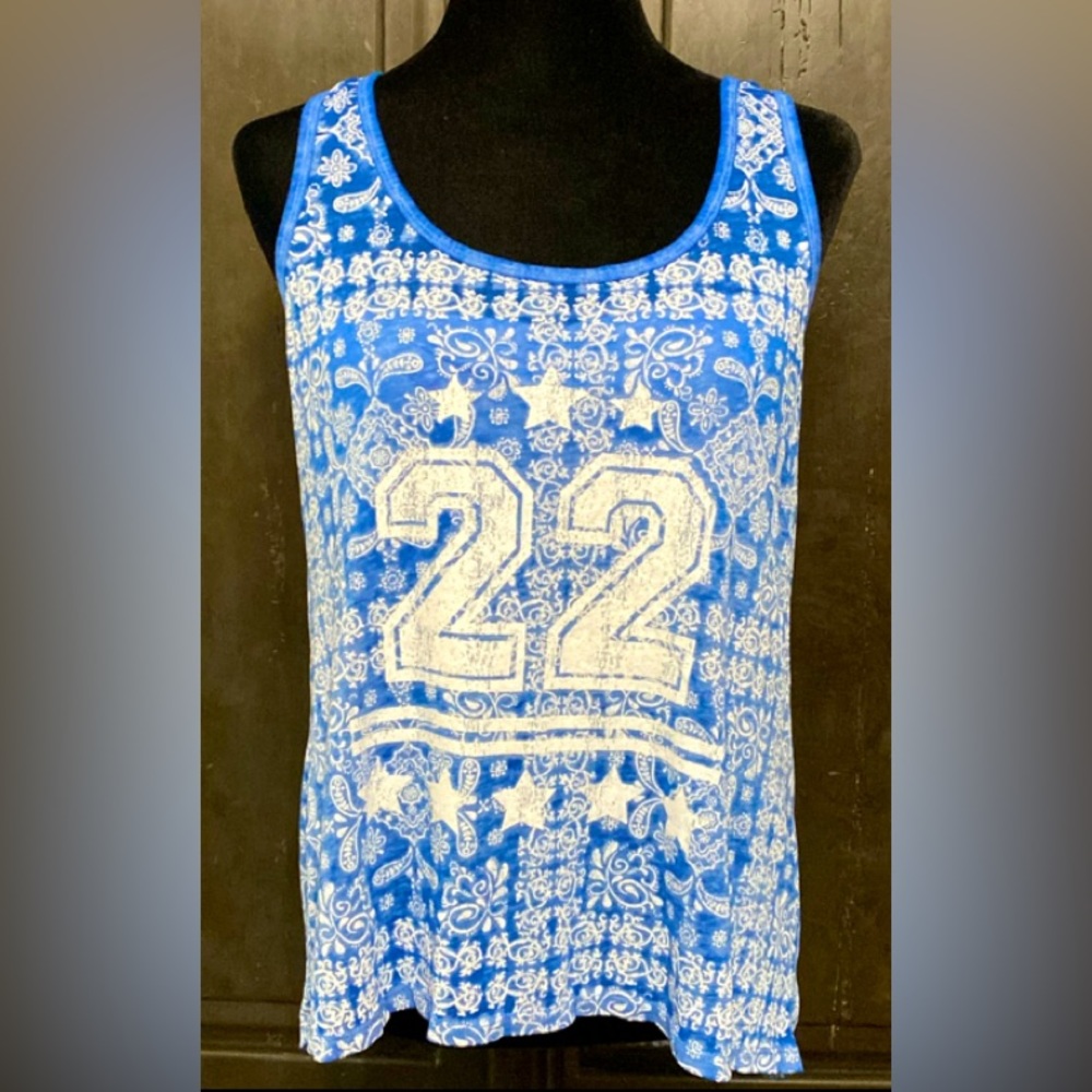 No Boundaries blue oversized Tank top with under tubtop- size medium